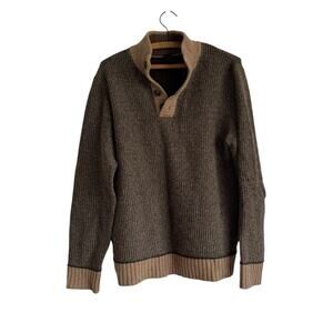 VTG Gap 2004 100% Lambswool Sweater Men's Large 3/4 Button Down Henley